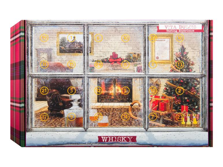 Ein Vita Dulcis Whisky Tasting Experience Adventskalender mit einer gemütlichen Winterszene.