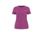 Fuchsiafarbenes kurzärmeliges Damen-Sport-T-Shirt mit kleinem Logo auf der Brust.