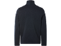 Dunkelblaues Herren-Langarmshirt mit Stehkragen, Rückansicht.