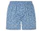 Blaue Boxershorts mit Blumenmuster.
