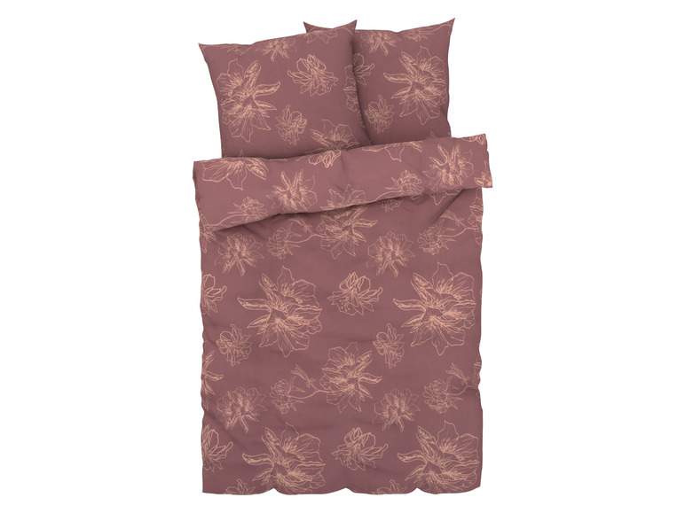 Ein rosafarbenes Bettbezugset mit Blumenmuster