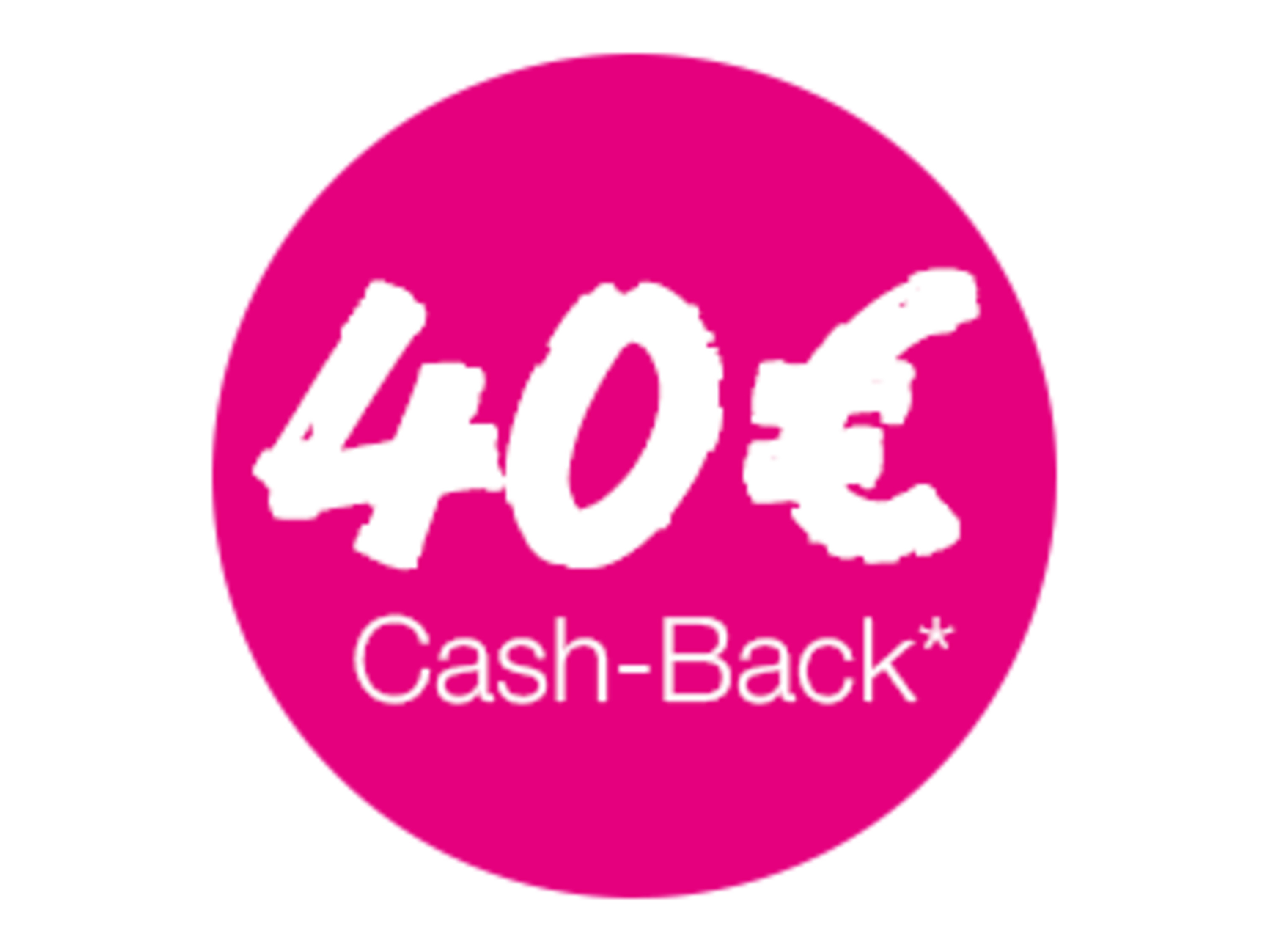 Rundes Abzeichen mit 40€ Cash-Back.