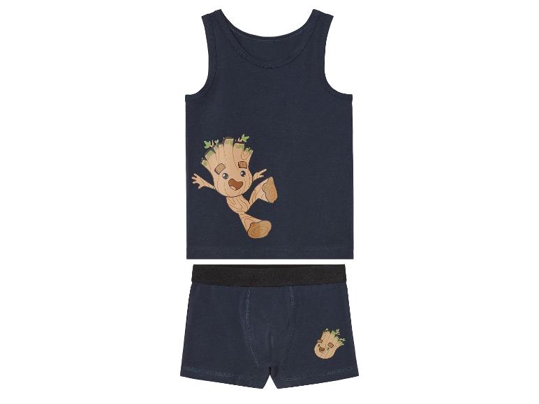 Kinder-Unterwäsche Set: Tanktop und Boxershorts mit Groot Motiv.