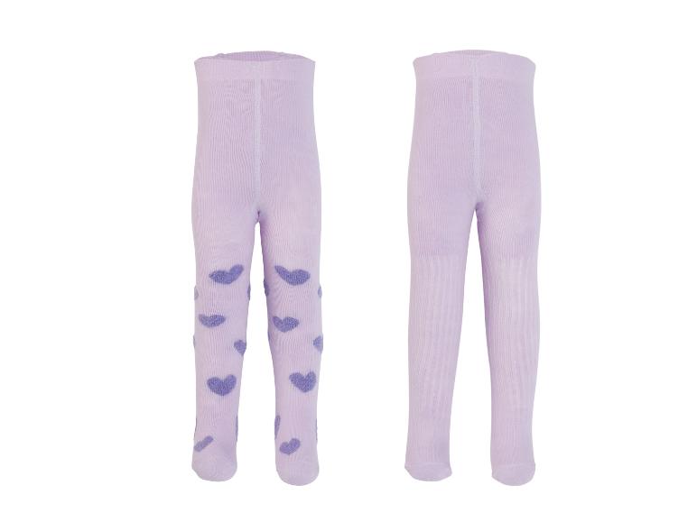 LUPILU® Baby Strickstrumpfhose in Lila mit Herzen.