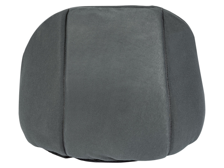 Ein grauer Autositzschutz.