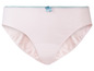 Weiße Unterhose mit rosa Streifen.