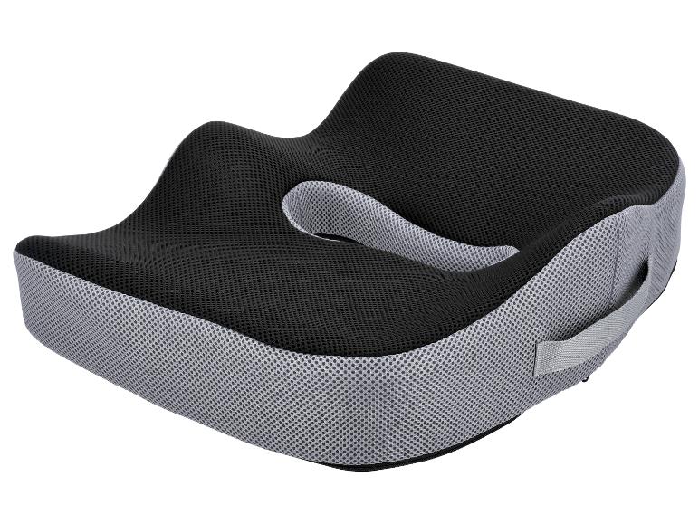 Schwarz-graues ergonomisches Sitzkissen mit atmungsaktivem Netz