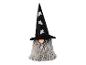 Halloween-Zwerg mit schwarzem Hut und leuchtenden Geistern