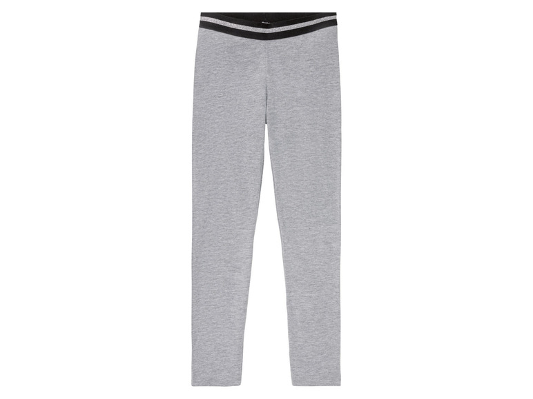 Graue Leggings mit schwarzem Band