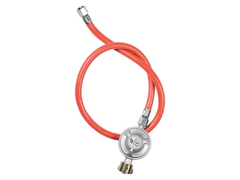 Roter Propangas-Schlauch mit Druckregler