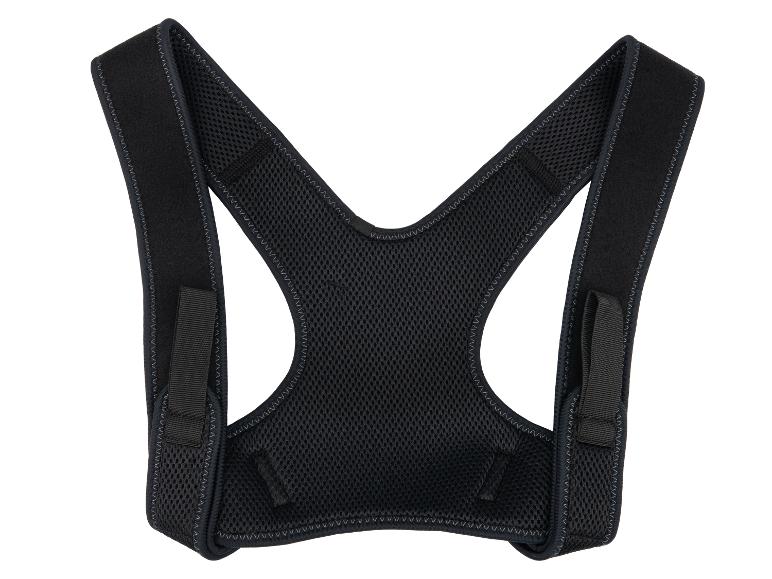 Schwarzer Haltungskorrektor mit Mesh-Rückenpanel und verstellbaren Trägern.