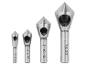 Set aus 4 konischen Entgratbohrern in verschiedenen Größen.