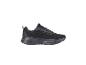 Schwarzer Sportschuh mit Mesh-Obermaterial und dicker Sohle, von der Seite gesehen.