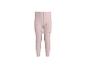 Rosa Baby-Leggings mit kleinen braunen Punkten.