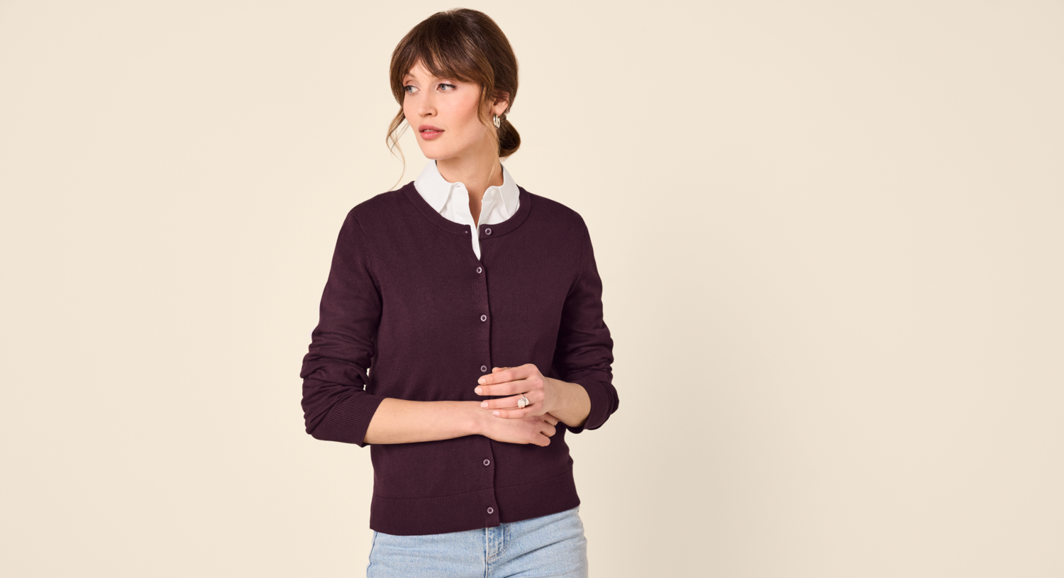 ESMARA® Damen Feinstrick-Cardigan (Lila, M(40/42)) – Bild 2 von 3