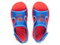Rote Sandalen mit Spiderman-Motiv für Kinder.