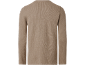 Beiger Langarm-Waffelstrickpullover für Herren, Rückansicht.