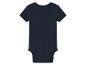 Dunkelblauer Baby-Body mit kurzen Ärmeln, Rückansicht