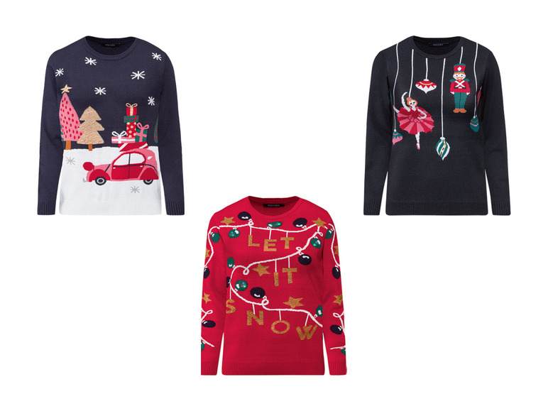 Gehe zu Vollbildansicht: esmara Damen Pullover mit weihnachtlichen Motiven - Bild 1