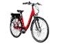 Rotes Zündapp E-Bike mit schwarzem Sattel und Gepäckträger.