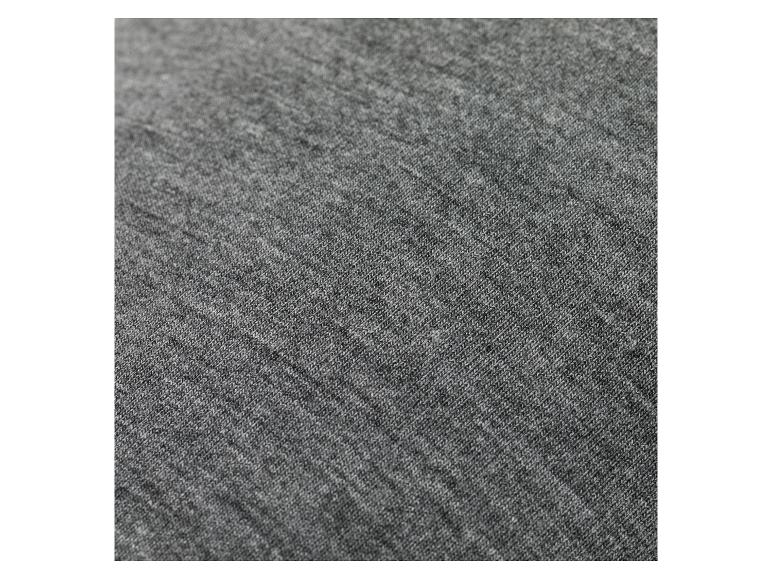 Textur von grauem Melange-Stoff mit feinem Strickmuster.