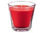 Rote Kerze in einem Glas.
