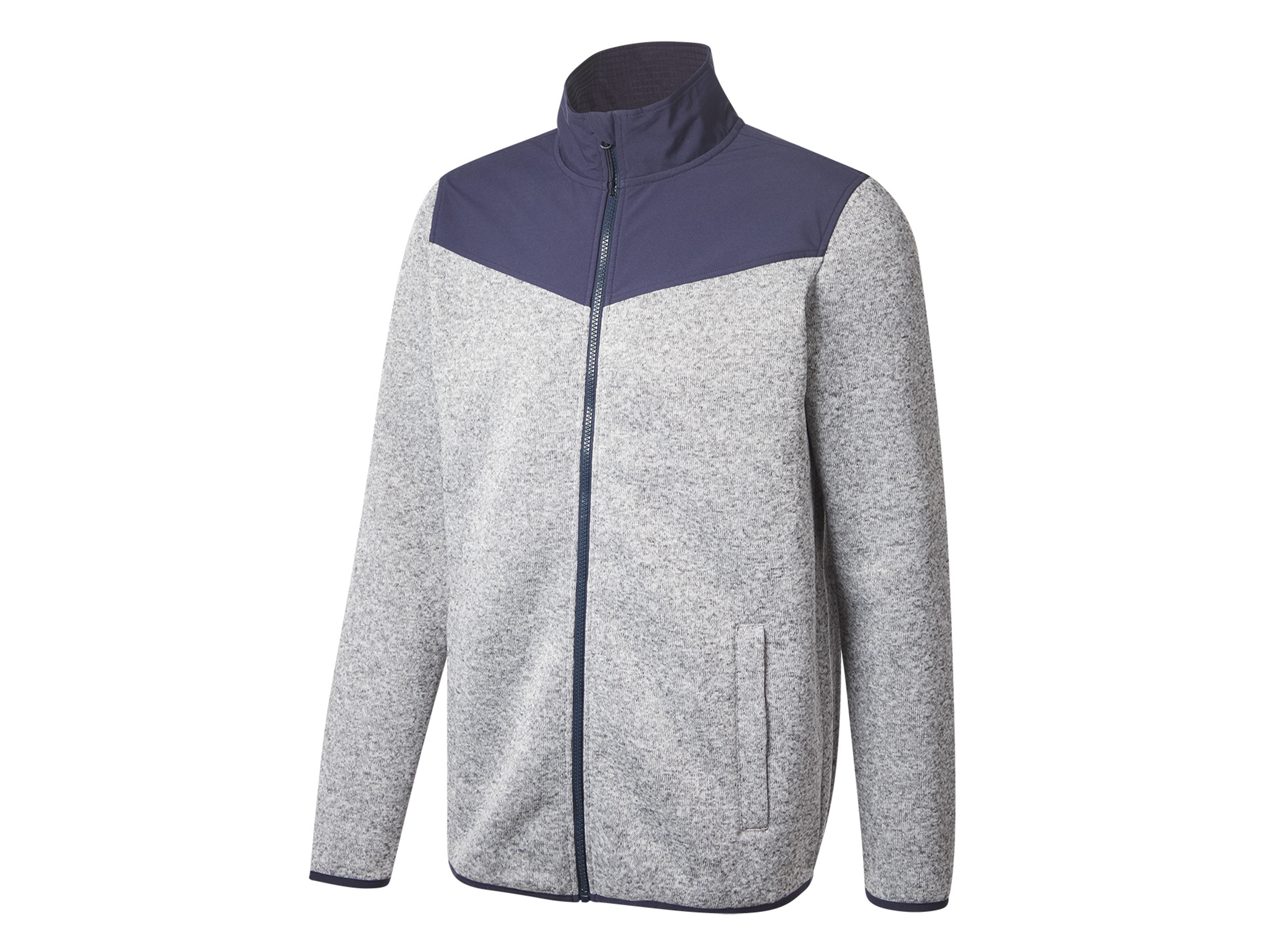 CRIVIT Herren Jacke Strickfleece Outdoor (Grau, XL(56/58)) | 04334036086698