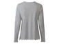 Graues Langarmshirt mit Rüschen.