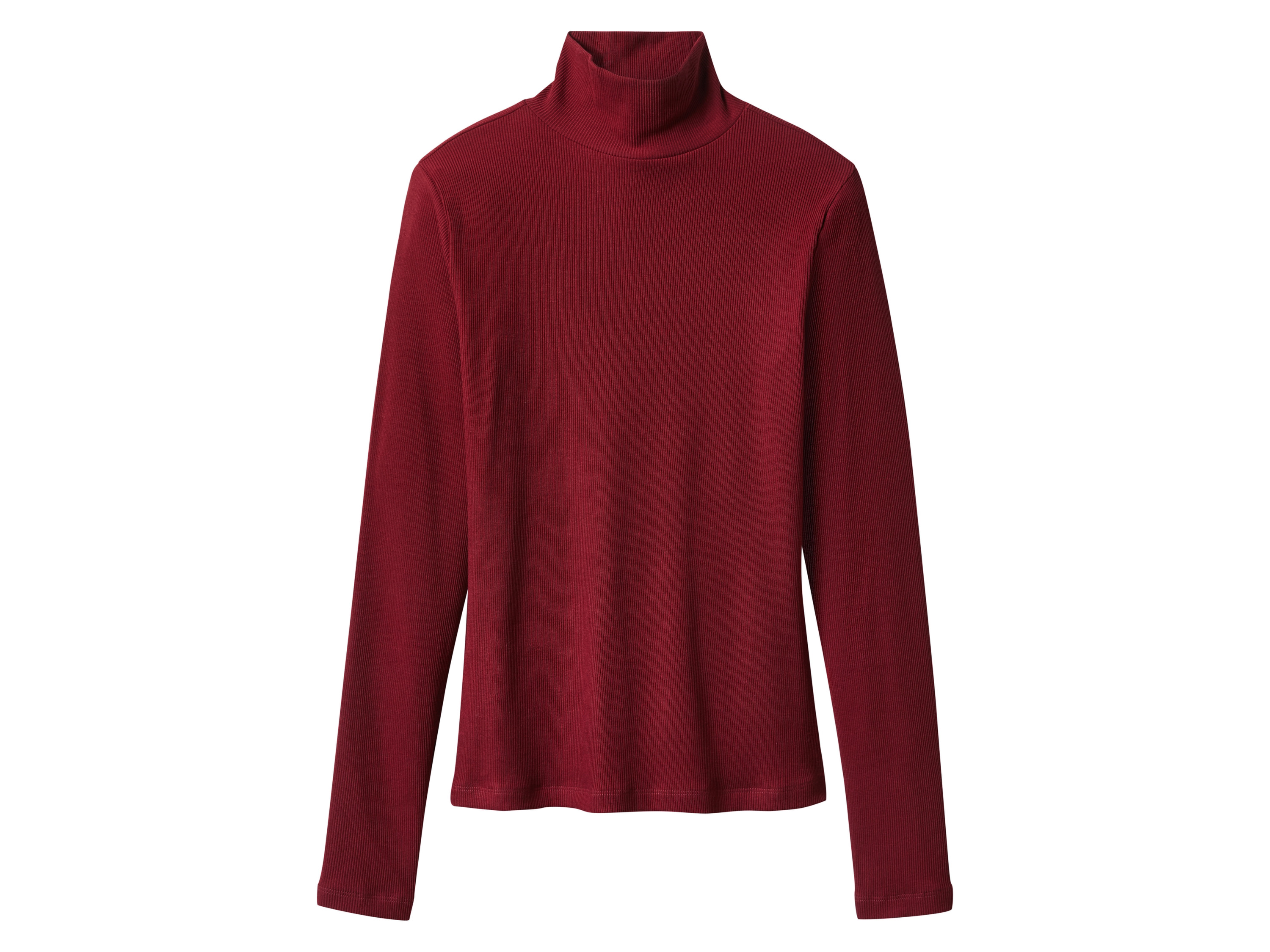 Thumbnail - esmara® Damen Gerippte Rollkragenshirts, 2 Stück (rot/beige, XS(32/34))