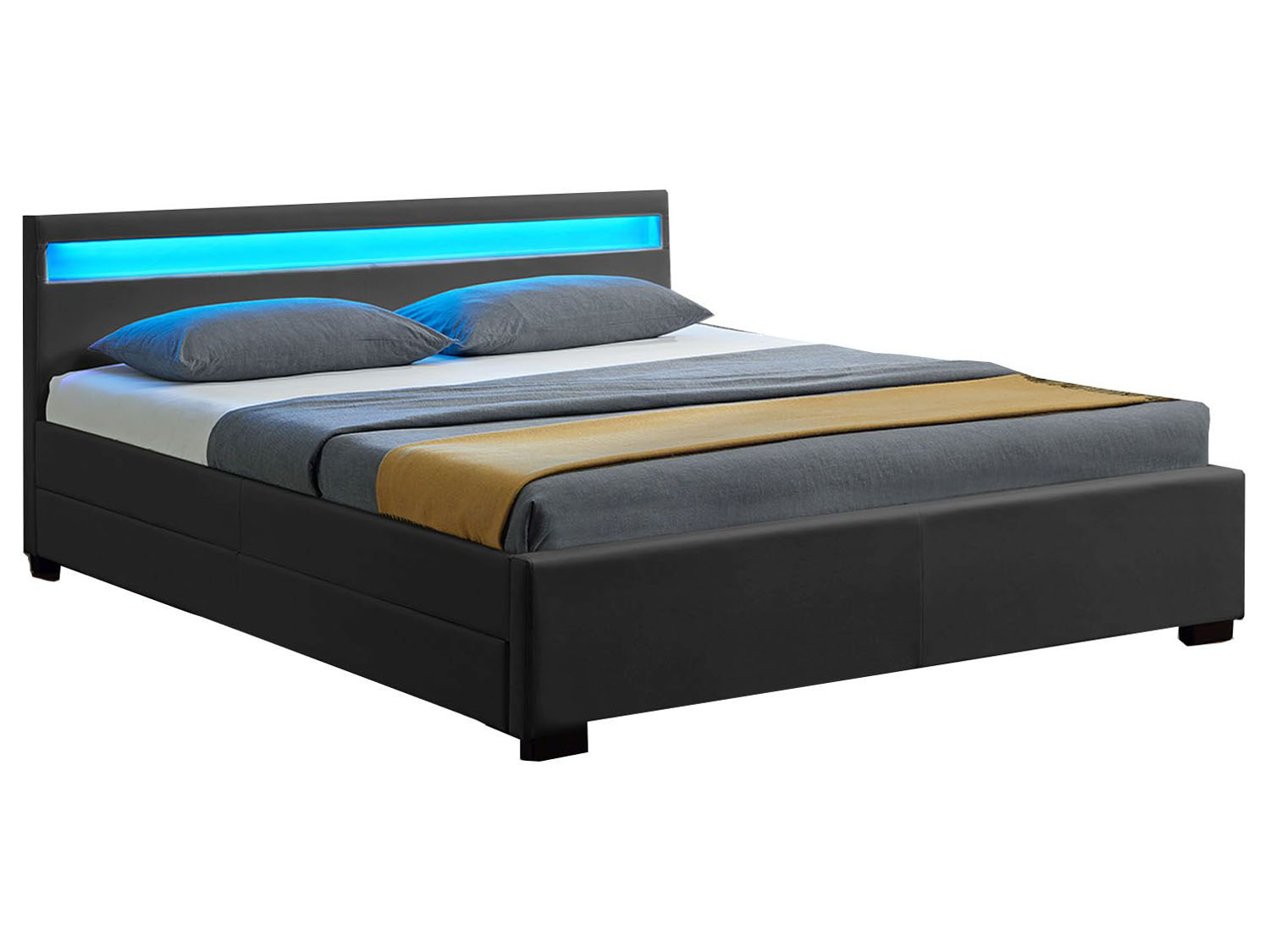 Juskys Polsterbett Lyon (Dunkelgrau, 140x200cm) | 04260304764305