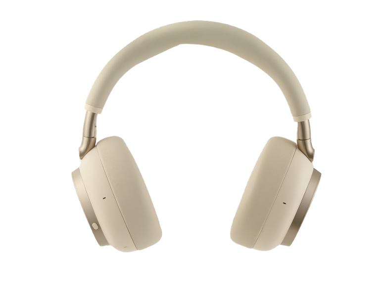 Kabellose Over-Ear-Kopfhörer in Hellbeige.
