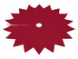 Ein roter Christbaumrock mit sternförmigem Design.