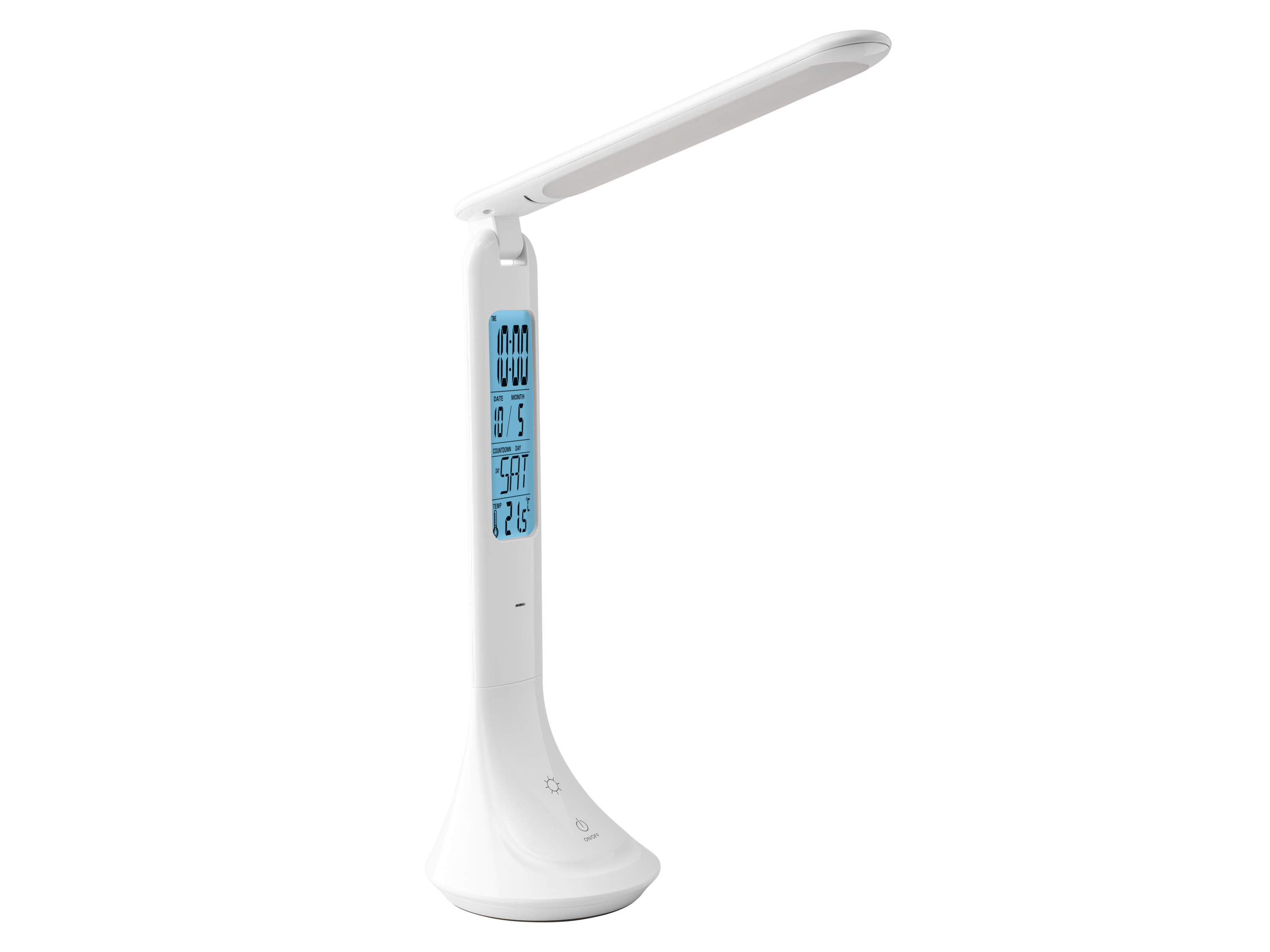 Thumbnail - LIVARNO home Schreibtischleuchte LED mit integriertem Akku u. Uhrzeit (Weiß)