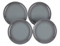Vier graue Teller