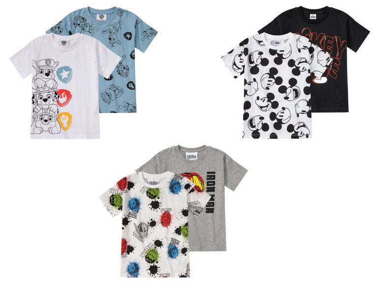 Gehe zu Vollbildansicht: Kleinkinder/Kinder T-Shirts, 2 Stück, aus reiner Baumwolle - Bild 1