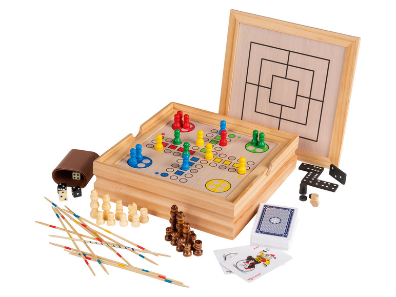 Gehe zu Vollbildansicht: Playtive Holz Spielesammlung in stabiler Holzbox - Bild 1