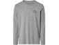 Graues Langarmshirt mit der Aufschrift „Happy Holidays“