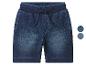 Dunkelblaue Kinder-Denim-Shorts mit Kordelzug in der Taille.