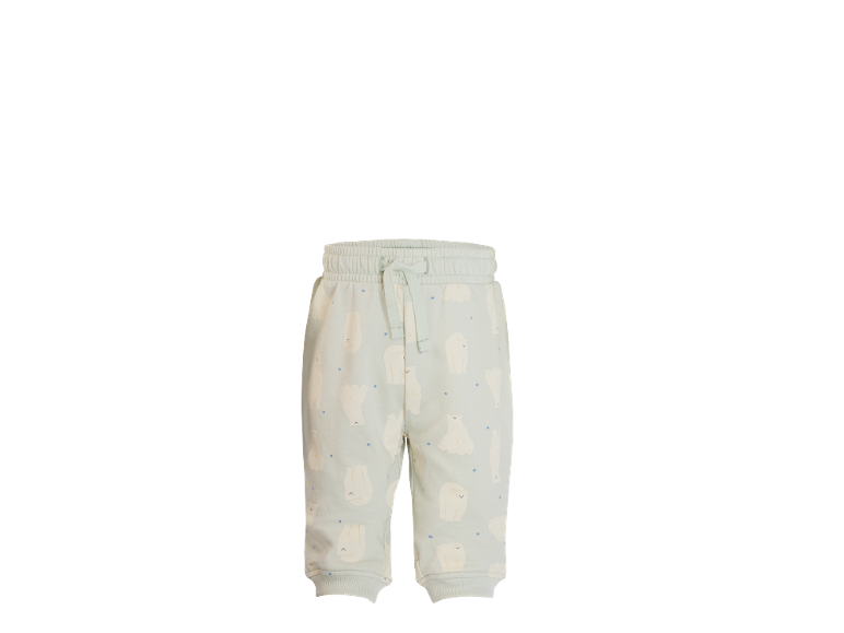 Kinderhose hellgrün mit Eisbärenmuster