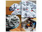 Das Lego-Set Millennium Falcon mit Details des Raumschiffs.