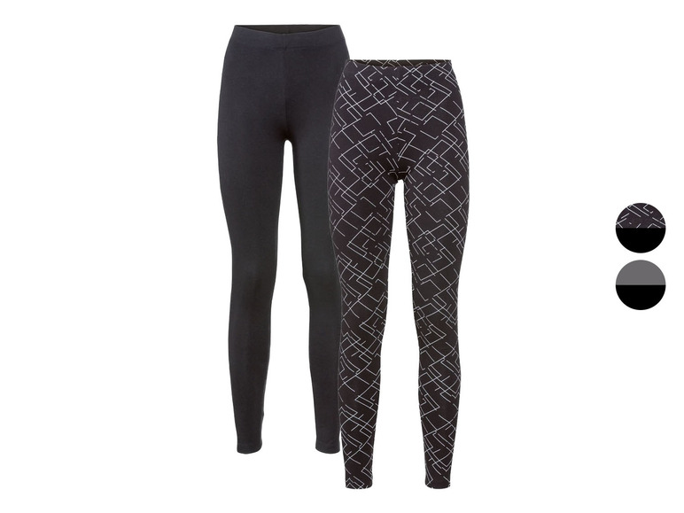 Gehe zu Vollbildansicht: esmara® Damen Leggings, 2 Stück, normale Leibhöhe - Bild 1