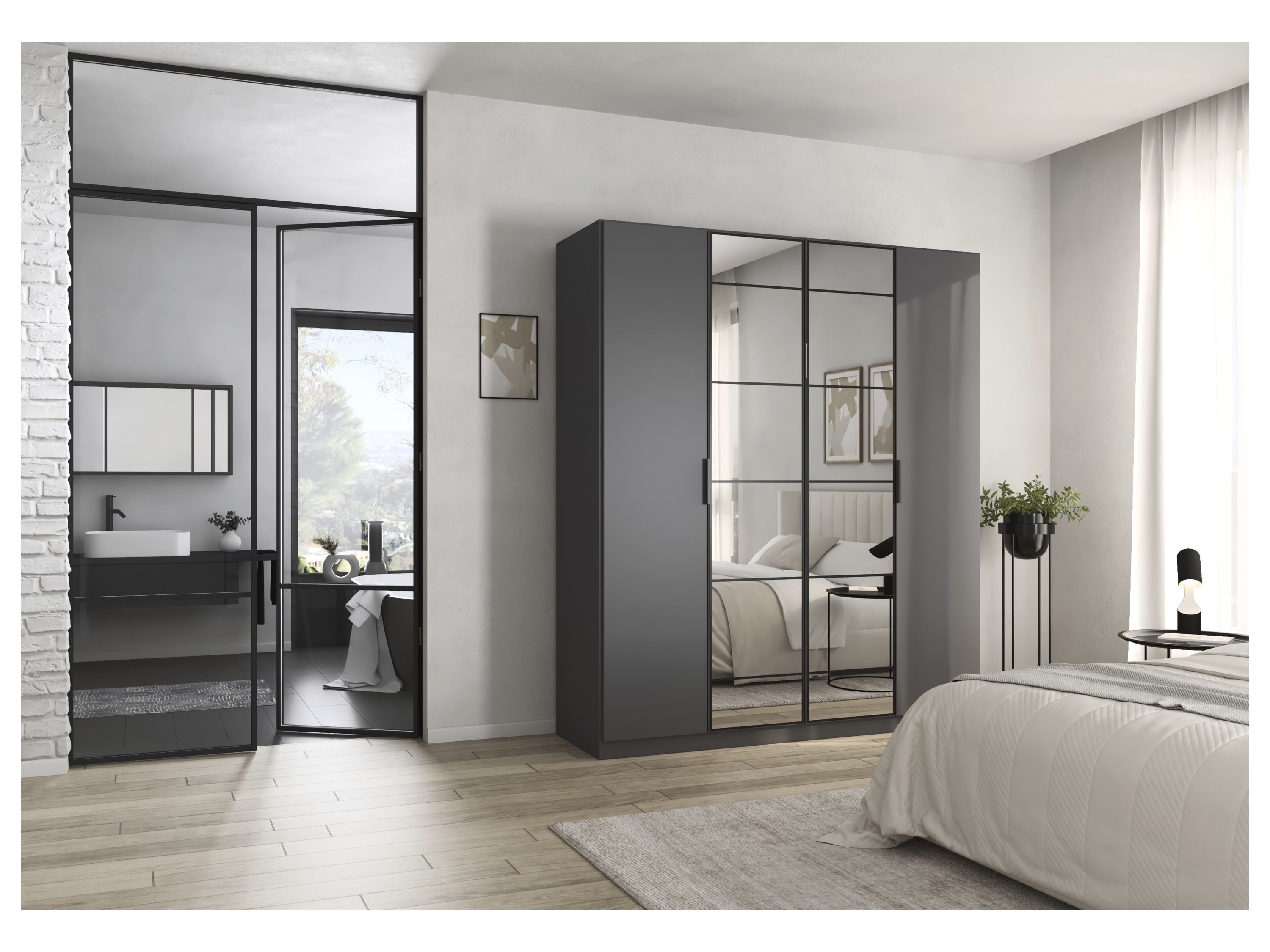RAUCH ORANGE Acero Drehtürenschrank (graumetallic, Breite 181 cm / Höhe 210 cm) – Bild 2 von 4