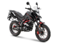PRIKE PXA Adventure 125 ccm, 85 km/h Motorrad, schwarz mit roten Akzenten.