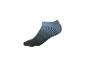 Kurze Socke mit blauen und schwarzen Streifen