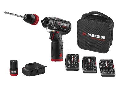 PARKSIDE PERFORMANCE® 12 V Akku-Bohrschrauber-Starterset »PBSPA 12 E4«, mit Akkus und Ladegerät