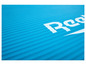 Eine blaue Yogamatte mit dem Reebok-Logo.
