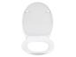 Ein weißer Toilettensitz mit Soft-Close-Deckel.