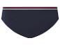 Marineblaue Slips mit farbigem Bund.
