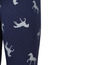 Dunkelblaue Leggings mit silbernem Pferde-Print.