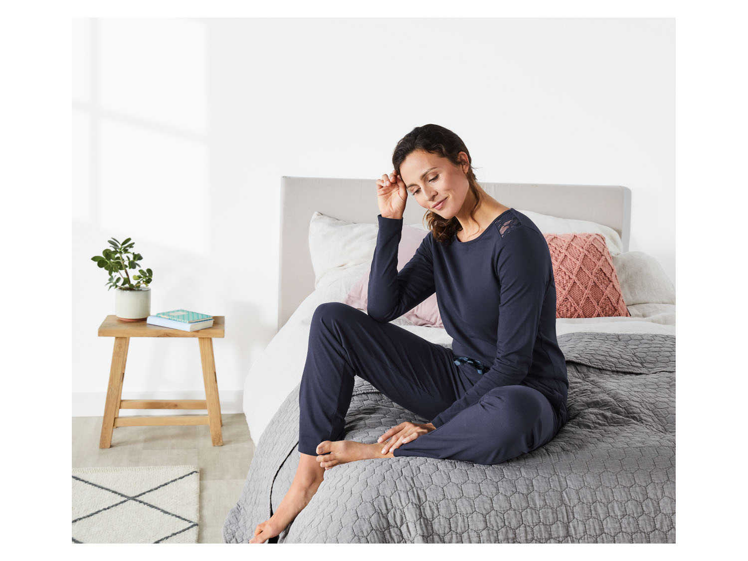 ESMARA® Shorty Pyjama Damen, Aus Reiner Baumwolle